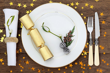 Image showing Christmas Dinner Setting