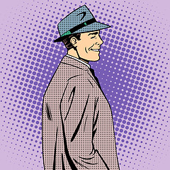 Image showing man coat hat retro style
