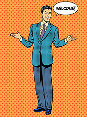 Image showing Man businessman welcome business concept