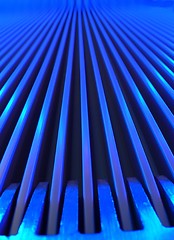 Image showing Blue escalator macro
