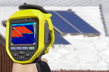 Image showing Recording Solar Panels with Thermal Camera 
