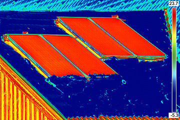 Image showing Thermovision image of Photovoltaic Solar Panels