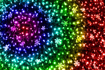 Image showing abstract color christmas lights