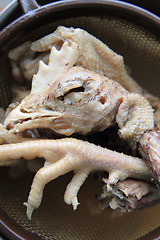 Image showing chicken head food leg