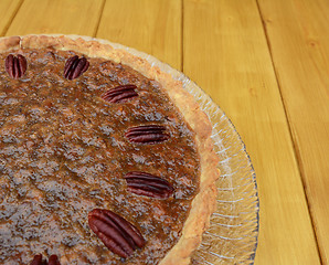 Image showing Close-up of home-made pecan pie