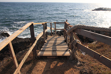 Image showing old wooden end of coast 