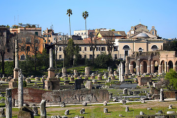 Image showing The Roman Forum ruins in Rome, Italy