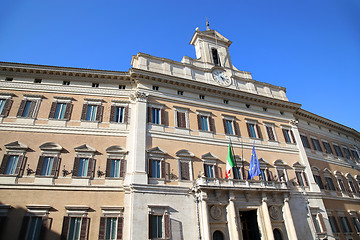 Image showing Piazza Montecitorio in the old town of Rome, italy