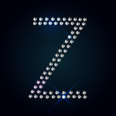 Image showing Gems Z letter. Shiny diamond font.