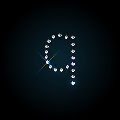 Image showing Gems  letter. Shiny diamond font.