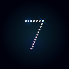 Image showing Gems 7 number. Shiny diamond font.