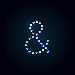 Image showing Gems symbol. Shiny diamond font.