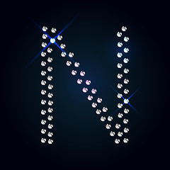 Image showing Gems A letter. Shiny diamond font.