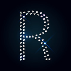 Image showing Gems A letter. Shiny diamond font.