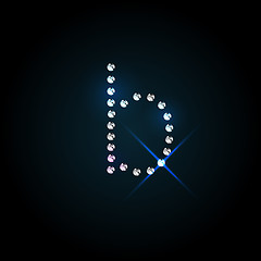 Image showing Gems  letter. Shiny diamond font.