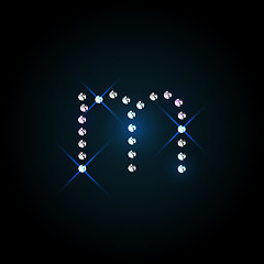 Image showing Gems  letter. Shiny diamond font.