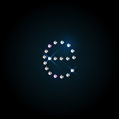 Image showing Gems  letter. Shiny diamond font.