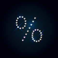 Image showing Gems symbol. Shiny diamond font.