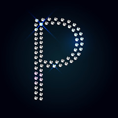 Image showing Gems A letter. Shiny diamond font.