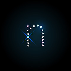 Image showing Gems  letter. Shiny diamond font.