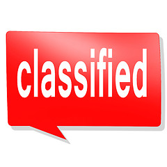 Image showing Classified word on red speech bubble