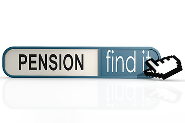 Image showing Pension word on the blue find it banner