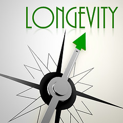 Image showing Longevity on green compass