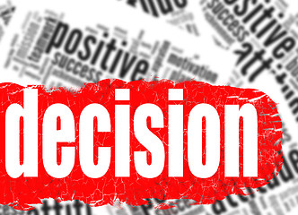 Image showing Word cloud decision business sucess concept