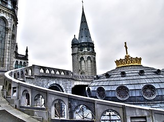 Image showing Basilica in Lourdes France