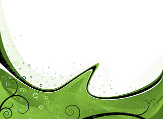 Image showing floral wave green