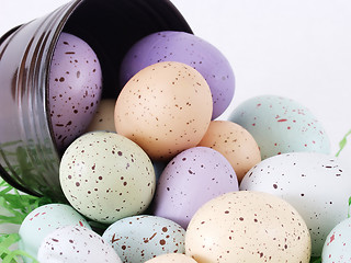 Image showing Pastel Flecked Eggs, close