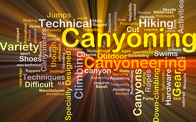 Image showing Canyoning background concept glowing