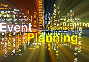 Image showing Event planning background concept glowing