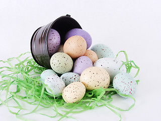 Image showing Pastel Flecked Eggs, spill