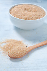 Image showing Different types of sugar: brown, white and refined sugar