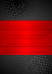 Image showing Grunge black background with red stripes