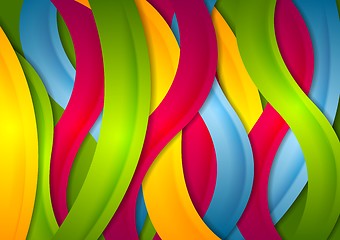 Image showing Abstract bright wavy stripes background