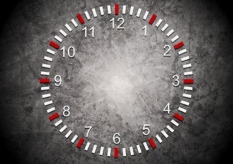Image showing Abstract clock on grunge wall