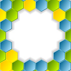 Image showing Abstract bright hexagons pattern design