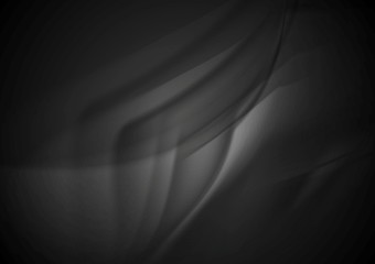 Image showing Black smooth silk waves background