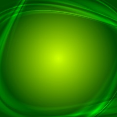 Image showing Shiny green wavy abstract background