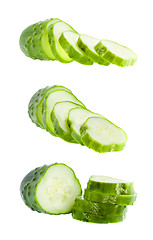 Image showing Green cucumbers 