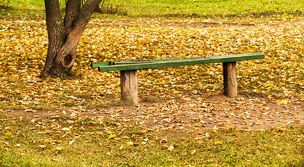 Image showing old bench. autumn 