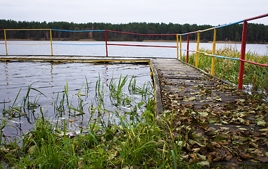 Image showing Pier near   lake. 