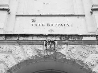 Image showing Black and white Tate Britain in London