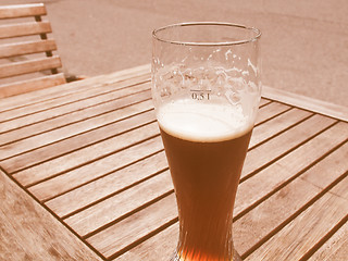 Image showing Retro looking Weiss beer