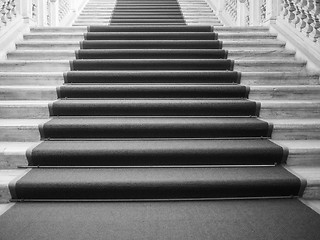 Image showing Black and white Red carpet