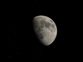 Image showing Gibbous moon with stars