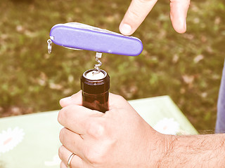 Image showing Retro looking Bottle opening