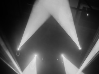 Image showing Black and white Concert lights